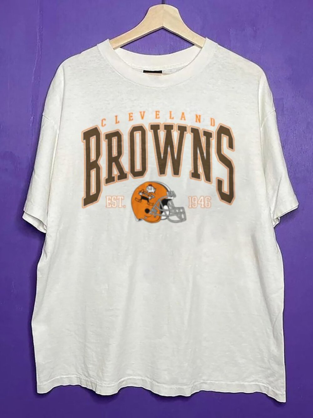 Vintage Cleveland Browns Logo Shirt, Retro NFL Cleveland Browns Football Shirt